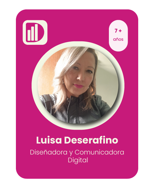 Descripción de la diseñadora, Luisa Deserafino, 7 años de experiencia